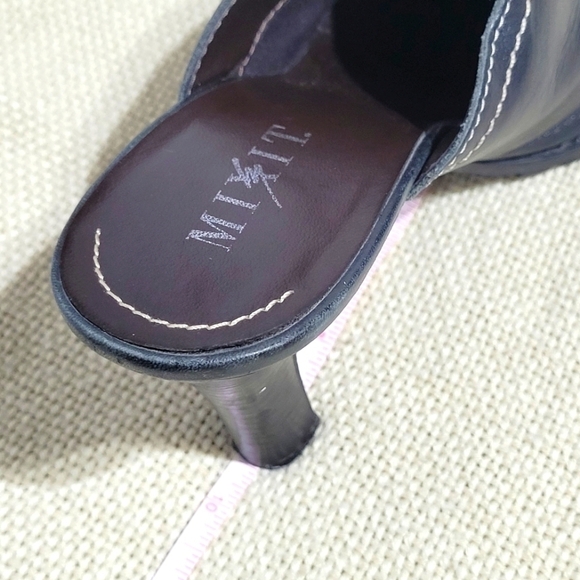 MIXIT Black Leather Heeled Clogs (9.5) - Picture 11 of 12